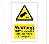 CT033 Warning Cctv In Operation 24Hr Recording In Progress SIGN C.C.T.V Safety 450mm x 600mm 10mm Extra Heavy Duty Foamex Foamboard