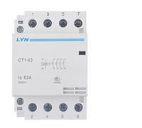 CT1-63 4P 220V Din Rail Household AC Modular Contactors 4NO Contact 32A 40A 63A(25 V,3NO1NC-220V)
