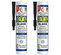 CT1 Black TRIBRID Multi-Purpose Sealant & Adhesive - 2 Pack - Bathroom, Shower & Window Sealant - Odourless - Anti Mould Waterproofing Sealant Adhesive - Vibration Resistant & Flexible - 290ml