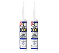 CT1 Clear TRIBRID Multi-Purpose Sealant & Adhesive - 2 Pack - Bathroom, Shower & Window Sealant - Odourless - Anti Mould Waterproofing Sealant Adhesive - Vibration Resistant & Flexible - 290ml