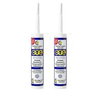 CT1 White TRIBRID Multi-Purpose Sealant & Adhesive - 2 Pack - Bathroom, Shower & Window Sealant - Odourless - Anti Mould Waterproofing Sealant Adhesive - Vibration Resistant & Flexible - 290ml