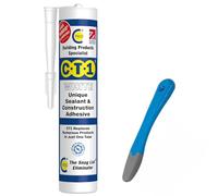 CT1 White Unique Sealant and Construction Adhesive with Hadley Smoother Kit, Professional Building Products Specialist, Made in Britain