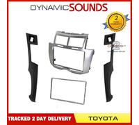 CT24TY22 Silver Double Din Fascia Trim Panel Surround For Toyota Yaris 2007-2011