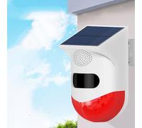 CT80D Solar-Powered PIR Motion Sensor Alarm with Strobe Light - 12m Detection Range, 110° Angle, Wall-Mounted for Outdoor Security (Pastures, Villas,