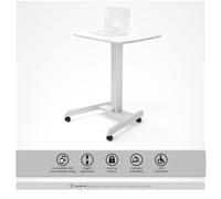 CTA Digital Adjustable Rolling Laptop Desk with Grommet Holes for Mounting