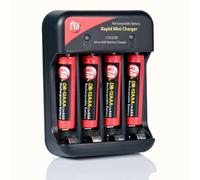 CTA Digital DC-AMC AAA NiMH Batteries (4-Pack, 1200mAh, 1.2V) with 4-Hour Charger (100/240v)