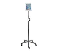 Gooseneck Floor Stand - CTA Heavy-Duty, Secure and Height-Adjustable Gooseneck Floor Stand for iPad 7th/ 8th/ 9th Gen 10.2", iPad Air, Surface Pro 4, & Other 7-13" Tablets, (PAD-SHFS) - Silver