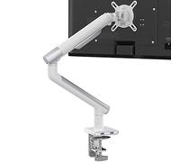 White Single Monitor Arm Mount - CTA White Monitor Mount for 23" to 35" Monitors - w/Dual USB 3.0 Hub Ports & Arm Clamp for Desks - White Color - (ADD-SSMA)