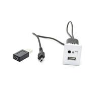 CTAB Fit For Ford Focus MK2 CD DVD AUX Control Button Switch Panel Cover Car 4 Pin Mini USB Plug Interface Cable Adapter Connection(SILVER)