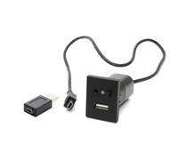 CTAB Fit For Ford Focus MK2 CD DVD AUX Control Button Switch Panel Cover Car 4 Pin Mini USB Plug Interface Cable Adapter Connection(Black)