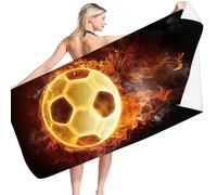 CTALBFF Football Bath Towels for Boys Men, Sports-Themed Soft Microfiber Swimming Camping Pool Towels, Large Thin Sand Free Towels Travel Swim Pool Yoga Gym Camping for Adults 140cm