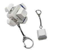 CTALBFF Keyboard Fidget Toy Keyboard Fidget Keychain Decompression Toys Keyboard,Cute Button Fidget Keychain,Keyboard Fidget Clicker Toy for Adults Teens(White)