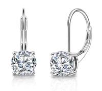 Ctarlitu moissanite drop earrings, lab created diamonds 1.0-3.0 carats d color sterling silver dangle earrings 18k white gold plated sterling silver earrings for women earrings, 3.0carat/pair