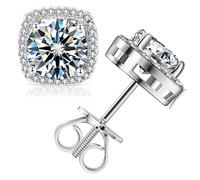 Ctarlitu Moissanite Stud Earrings, Sterling Silver, Moissanite