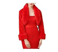 CTCOIJRN 1pc Women Winter Warm Faux Fur Shawls Wedding Bridal Long Sleeve Cape Long Faux Fur Edge Collar Shawl Accessories