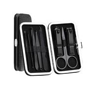 CTCOIJRN Nail Clipper， Manicure Nail Clippers Pedicure Set Black Stainless Steel Manicure Nail File Cutter Tweezers with Portable Travel(Schwarz)