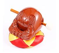 CTCOIJRN Temple Block Zen Drum, with Mat Mallet Cushion, Wooden Fish, Buddhist Percussion Instrument, Monk Ornament for Home Office Feng Shui Decoration(B,3.5inch)