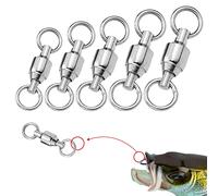 CTCTBSJO 50 Pack Fishing Ball Bearing Swivels, Saltwater Ball Bearing Swivel Set, Fishing Snap Swivels Heavy Duty Big Game Fishing Tackle Spinner Connector