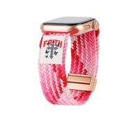 Ctctoo Bible Verse NFC Apple Watch Band Magnetic Nylon, Compatible with Apple Watch Series 1-10 SE Ultra 38mm 40mm 41mm 42mm 44mm 45mm 46mm 49mm, Sport Adjustable Strap for Women Men (Ombre Pink)