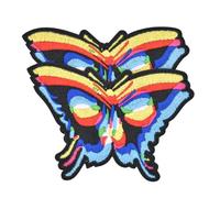 Ctctoo Trippy Butterfly Embroidered Patch - Psychedelic Boho Iron-On Applique for Jackets, Backpacks, Hats - Vibrant Colorful Butterfly Design for DIY Fashion, Festival Accessories, and Decor