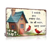 CTDF Bar Signs For Home Decor Whispering Cardinals: A Serene Tale Of Watching From Afar Tin Sign Adult Signs For Man Cave Tin Funny Vintage Sign(30X40CM)
