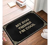 CTDF Bathroom Mats Waterproof Bathroom My Dog Thinks I'm Cool - Plastic Outdoor Plush Rubber Backed Bathroom Rug, Suitable For Autumn Door Indoor Home Decor(40X60CM)