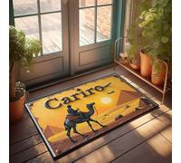 CTDF Boys Bedroom Accessories Man Riding Camel In Front Of Pyramids With Airplanes Flying Over Doormat Bar Stuff For Man Cave Teen Room Decor(65X90CM)