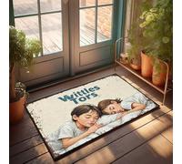 CTDF Boys Bedroom Accessories Sweet Dreams: A Wholesome Bedtime Scene With Two Children Doormat Bar Stuff For Man Cave Teen Room Decor(65X90CM)