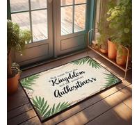 CTDF Door Mats Outdoor Large Rustic Palm Framed Quote: 'But Suck First The Kingdom En.Lne Qini Doormat Front Doormat Fun Door Mat(50X80CM)