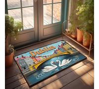 CTDF Door Mats Outdoor Large Swans In Love: A Romantic Dublin Scene Doormat Front Doormat Fun Door Mat(50X80CM)
