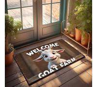 CTDF Door Mats Outdoor Large Welcome To The Goat Farm: A Friendly Sign Doormat Front Doormat Fun Door Mat(65X90CM)