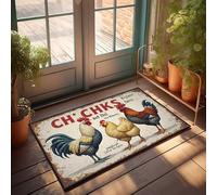 CTDF Doormats With Sayings Chickens: But Hui Live Here - A Rustic Farm Sign Doormat Fun Door Mat Dorm Room Accessories(40X60CM)