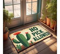 CTDF Doormats With Sayings No Pick Allowed: A Sign Protecting Desert Cacti Doormat Fun Door Mat Dorm Room Accessories(50X80CM)