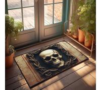 CTDF Entrance Mat Indoor Dark Framed Skull With Twisted Vines And Blood Stains Doormat Plain Doormat For Crafts Country Decorations For H(40X60CM)