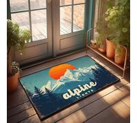 CTDF Fall Outdoor Rug For Front Door Alpine Lights: A Serene Mountain Sunset Scene Doormat Garage Accessories For Man Cave Gifts For Home Dec(65X90CM)