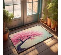 CTDF Fall Outdoor Rug For Front Door Cherry Blossom Serenity: A Dreamy Landscape Print Doormat Garage Accessories For Man Cave Gifts For Home Dec(40X60CM)