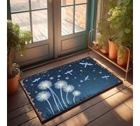 CTDF Fall Outdoor Rug For Front Door Dragonflies And Dandelions Under A Starry Night Sky Doormat Garage Accessories For Man Cave Gifts For Home Dec(40X60CM)