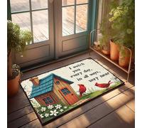 CTDF Fall Outdoor Rug For Front Door Whispering Cardinals: A Serene Tale Of Watching From Afar Doormat Garage Accessories For Man Cave Gifts For Home Dec(65X90CM)