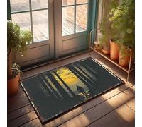 CTDF Farm Bath Mat Man Walking Through Forest At Sunset With Moon In Background Doormat Porch Rugs Outdoor Waterproof Out Door Mat Outdoor(65X90CM)