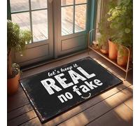 CTDF Funny House Decor Keep It Real: No Fake Smiles Allowed Doormat Door Mats Outdoor Entrance Funny Doormats Outdoor(50X80CM)