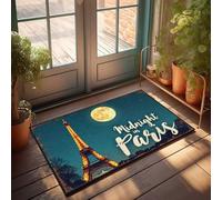 CTDF Funny House Decor Midnight In Paris: A Moonlit Eiffel Tower Adventure Doormat Door Mats Outdoor Entrance Funny Doormats Outdoor(40X60CM)