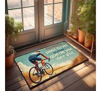 CTDF Funny Kitchen Decor Ride Into The Unknown: A Cyclist'S Journey Through Nature Doormat Rugs For Entryway Inside Door Mats For Front Door(65X90CM)