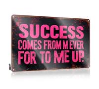 CTDF Home Decor Men Success Comes From Never Giving Up Tin Sign Cool Room Accessories For Teens Boys Home Bar Deco(30X40CM)