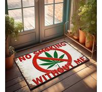 CTDF Home Door Mat Prohibited: No Smoking Without Permission Doormat Funny Outdoor Doormat Farm Rug(40X60CM)