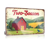 CTDF In Home Bar Signs Two-Sosson: A Rustic Barn Amidst Rolling Hills Tin Sign Vintage Signs Metal Tin Signs Camping Rules(20X30CM)