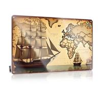 CTDF In Home Bar Signs Vintage Map With Sailing Ships: Navigating The World'S Oceans Tin Sign Funny Metal Bar Signs Bar Accessories Man Cave(20X30CM)