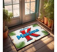 CTDF Inside Door Mats For Home Entrance Makima K: Tropical Vibes In Every Letter Doormat Outdoor Mats For Patio Waterproof Home Entrance De(40X60CM)