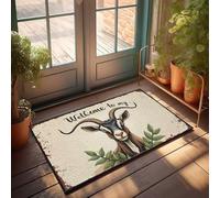 CTDF Inside Door Mats For Home Entrance Welcome To My Goat Haven: A Rustic Farmhouse Sign Doormat Outdoor Mats For Patio Waterproof Home Entrance De(65X90CM)