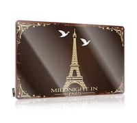 CTDF Man Cave Funny Signs Midnight In Paris: A Romantic Evening Adventure Tin Sign Funny Camping Signs Metal Signs For Bar(30X40CM)
