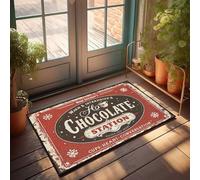 CTDF Mat In House Cozy Hot Chocolate Station: Warmth, Heartfelt Conversations, And Doormat Weather Mats For House Emo Room Decor(50X80CM)